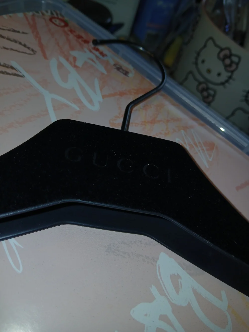 Gucci Black velvet Plastic Clothes Hanger